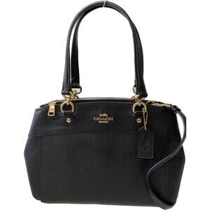 Coach Black Leather Handbag with Gold Hardware